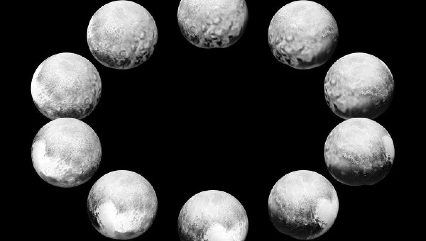 Фазы вращения Плутона и его спутника Харона 