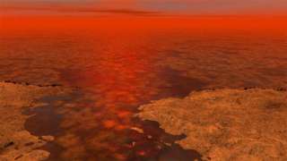 Лед на озерах Титана