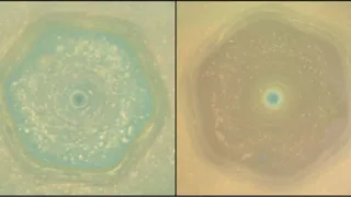 Зонд Кассини получил необычные снимки урагана на Сатурне