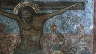 Уфологи заметили НЛО на древней фреске в храме в Грузии