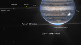Джеймс Уэбб увидел полярные сияния на Юпитере